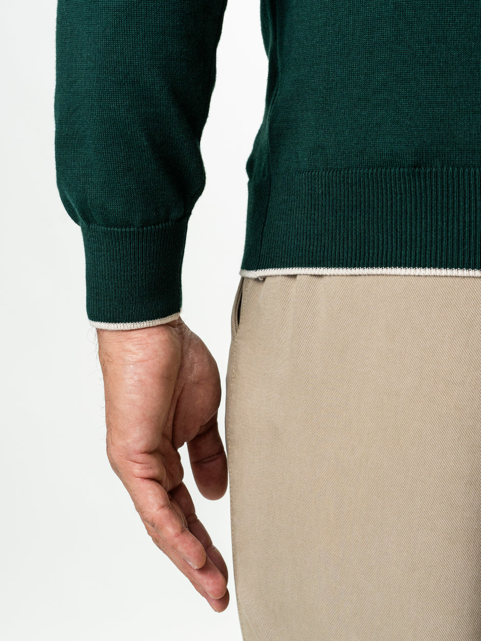 Pulover Polo Barbati Verde Din Bumbac Natural BMan0031 (8)