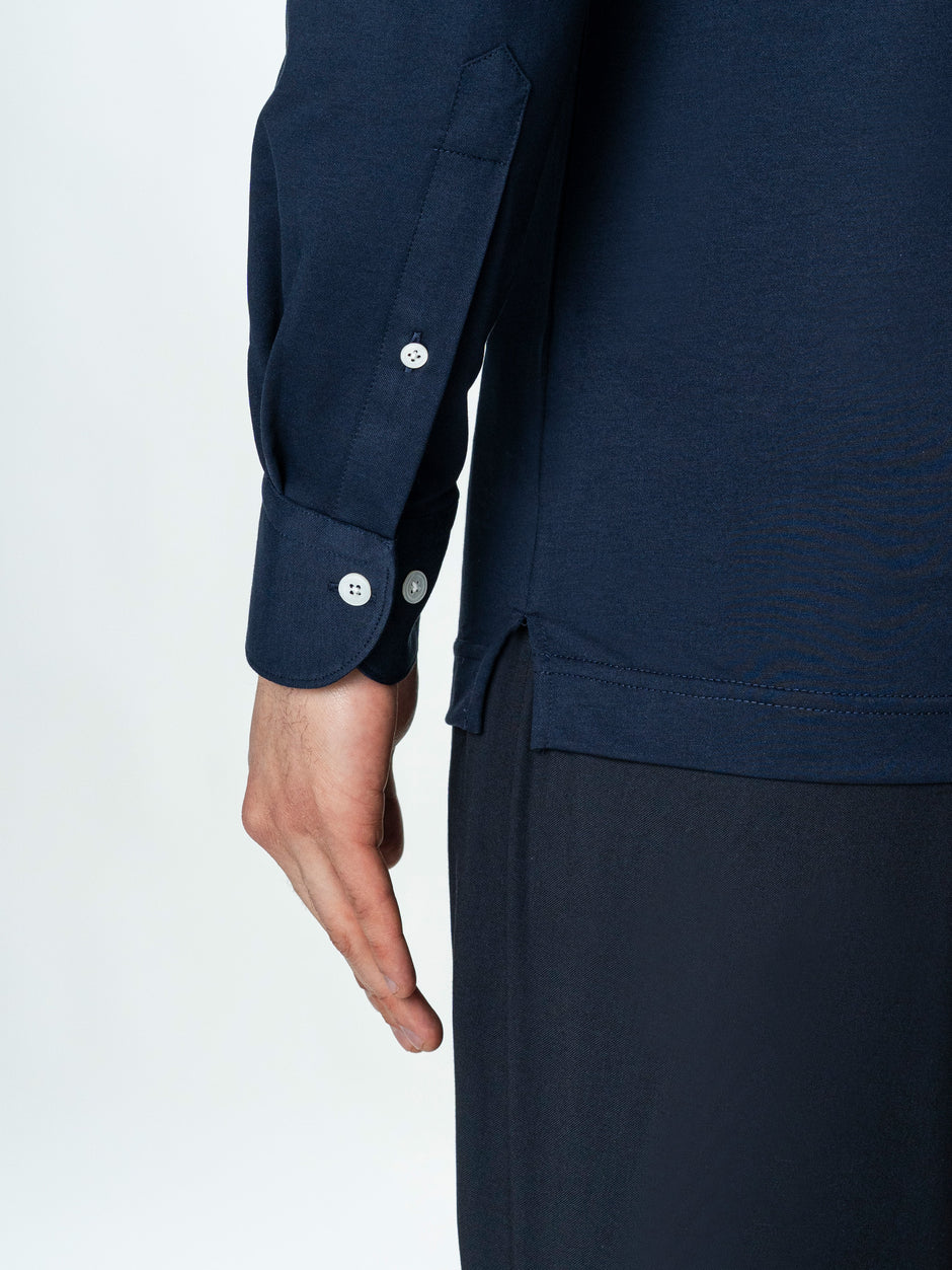 Camasa Barbati Premium Bleumarin Guler Polo din 100% Bumbac BMan0076 (8)