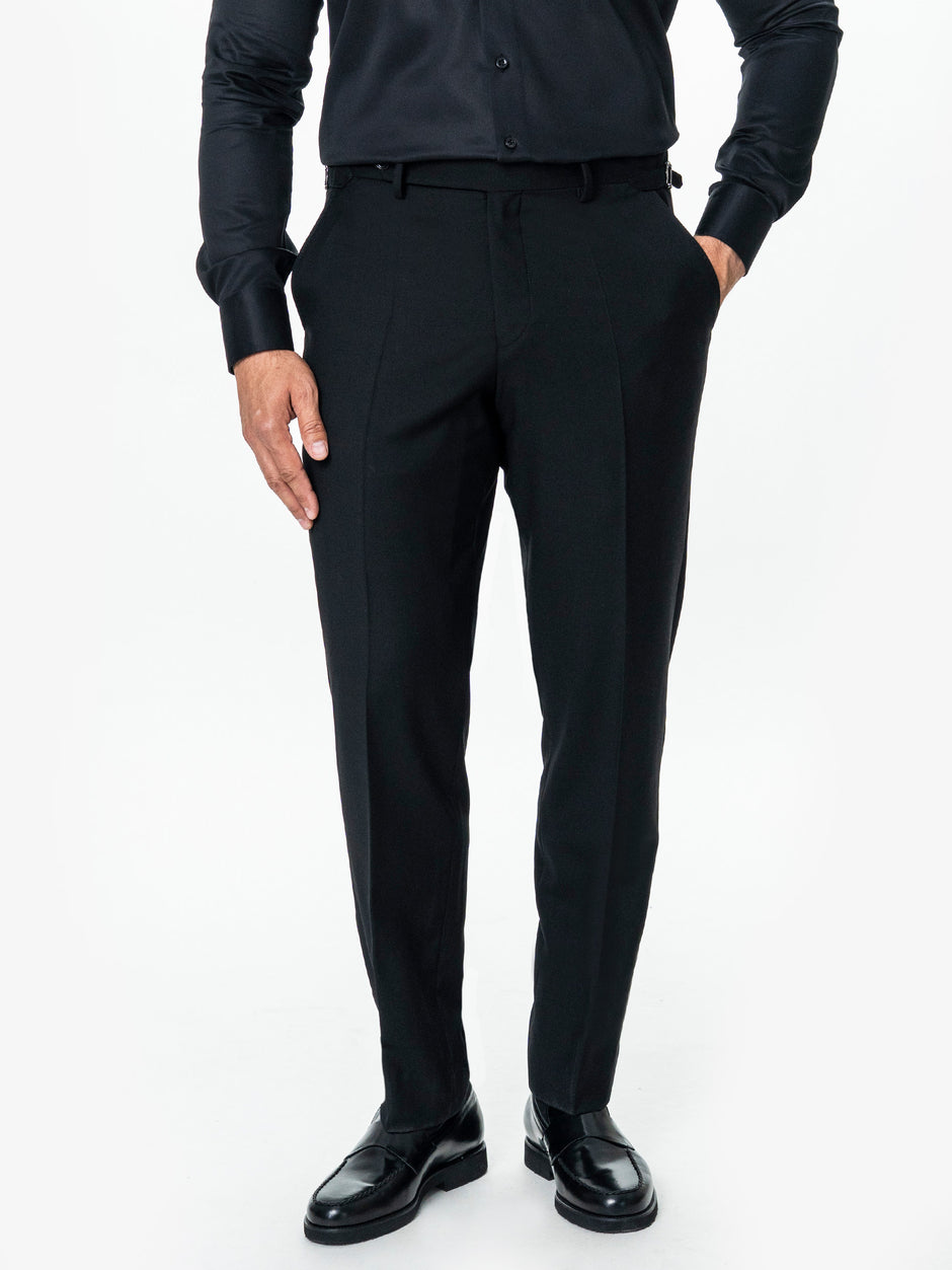 Costum Negru Barbati 6 Nasturi Din Lana Vitale Barberis Super120's BMan0052 (7)