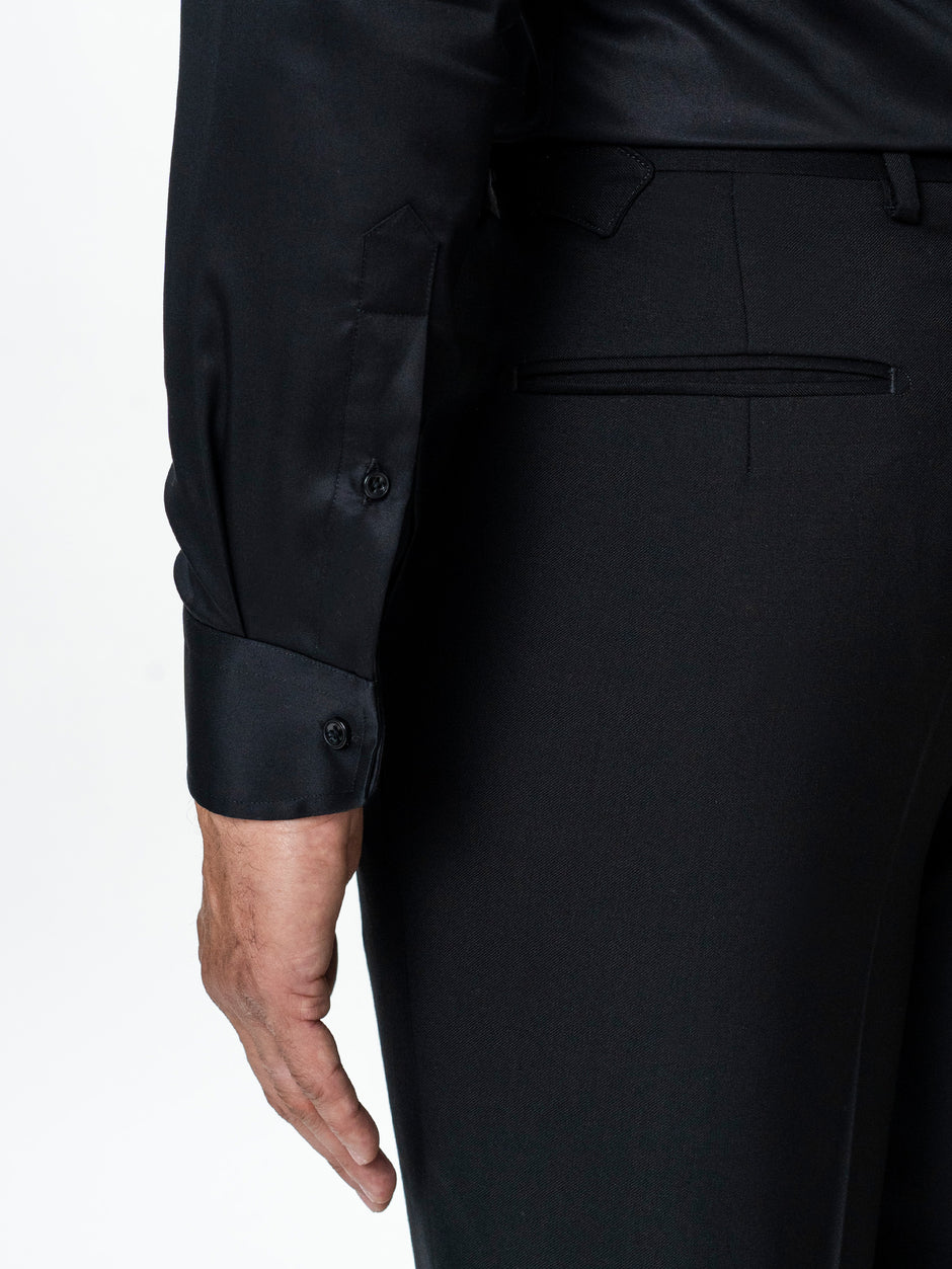 Costum Negru Barbati 6 Nasturi Din Lana Vitale Barberis Super120's BMan0052 (9)