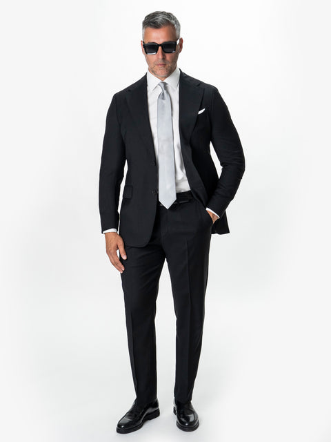 Costum Barbati Negru Lana Loro Piana Super 150's BMan0100