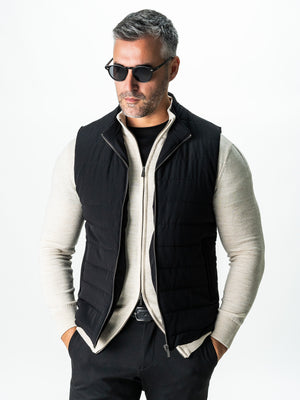 Vesta Barbati Casual Neagra Cu Inchidere Fermoar Design Punto BMan0001