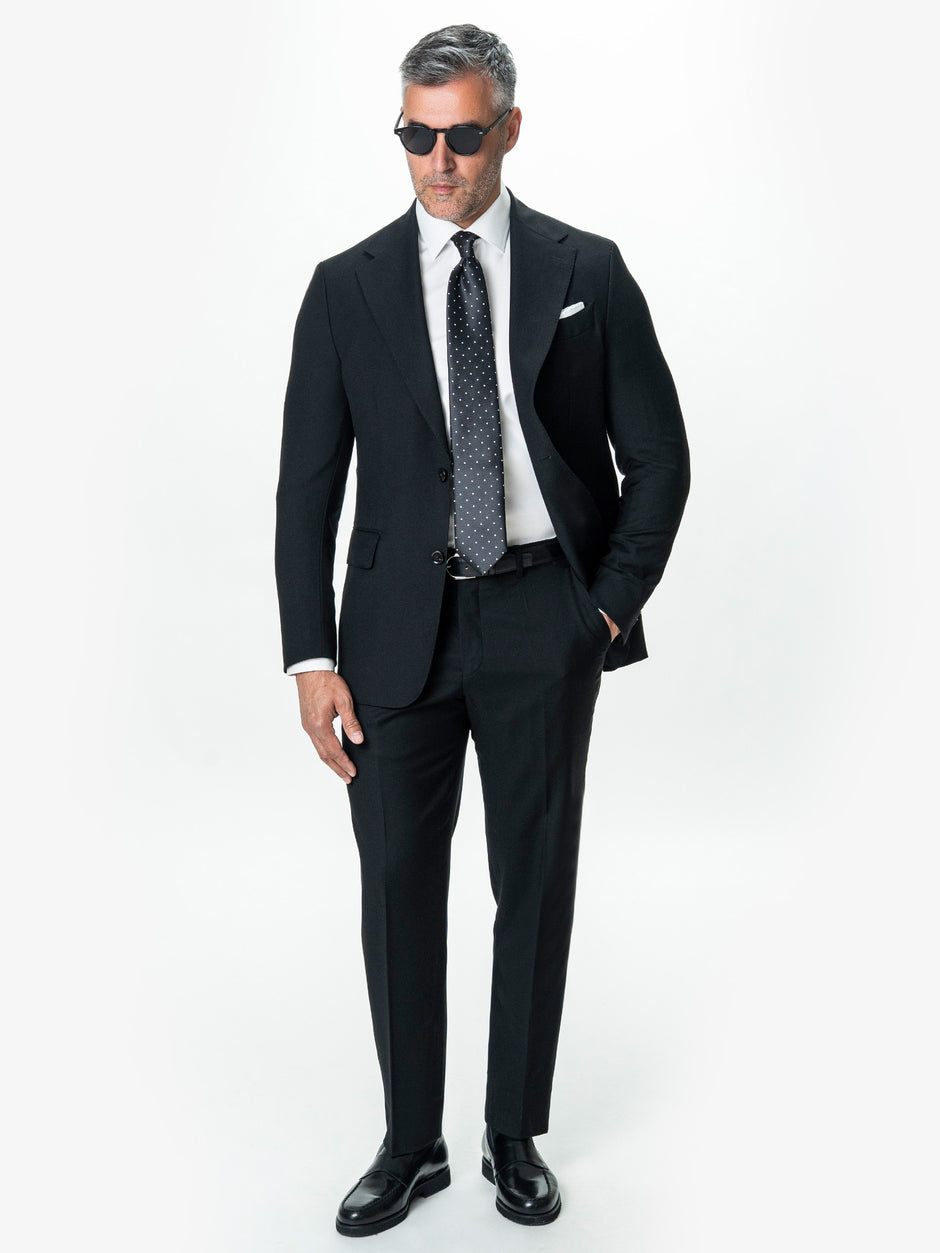 Costum Negru Barbati Lana Vitale Barberis 120's BMan0051 (1)