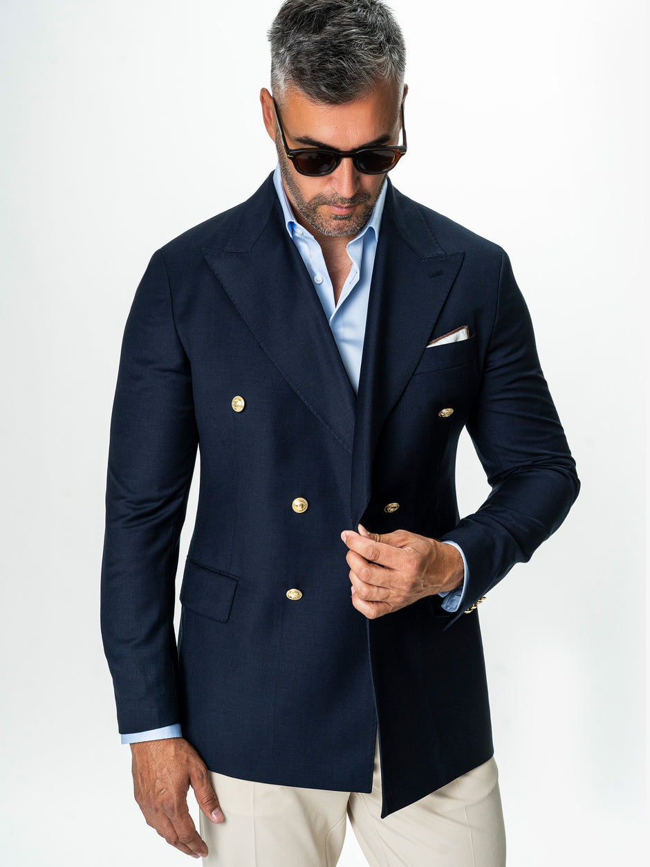 Sacou Barbati Bleumarin Regal din 100% Lana Vitale Barberis BMan399 (6)