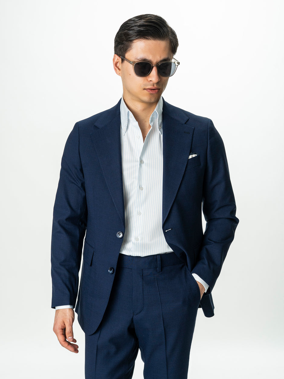 Costum Elegant Barbati Bleumarin 100% Lana Vitale Barberis All Season BMan0062 (5)