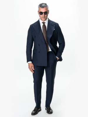 Costum Bleumarin Doua Randuri Barbati Lana Vitale Barberis Super120's BMan0052