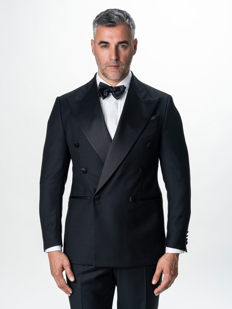 Costum Mire Smoking Negru din 100% Lana Vitale Barberis BMan346 (7)