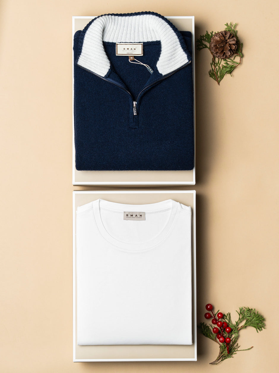 Pachet Cadou Barbati Pulover Cu Tricou Bman0116 (1)