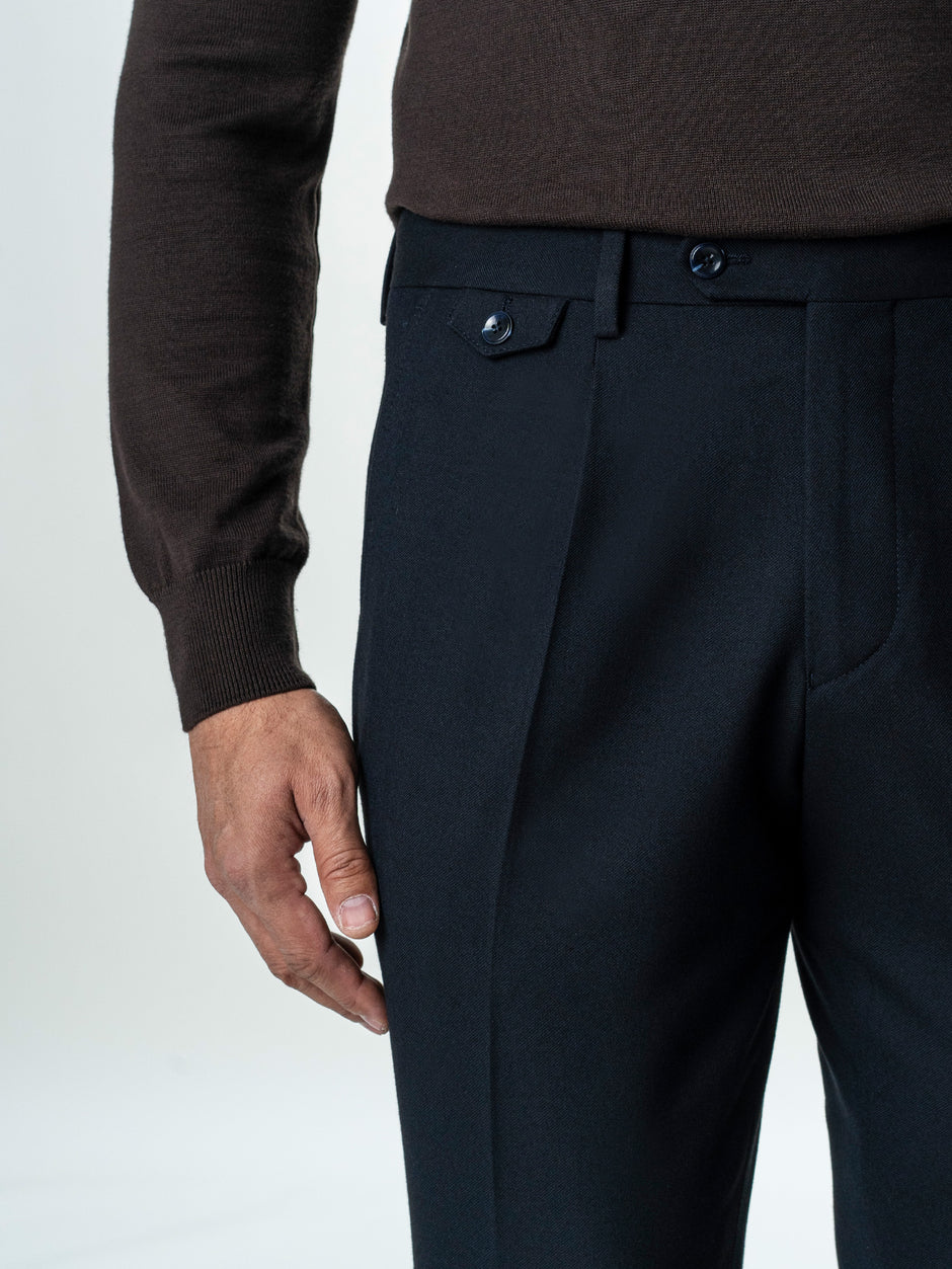Pantaloni Eleganti Barbati Bleumarin Din Lana Pentru Toamna BMan0103 (2)