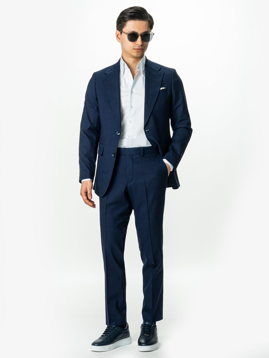 Costum Elegant Barbati Bleumarin 100% Lana Vitale Barberis All Season BMan0062 (1)