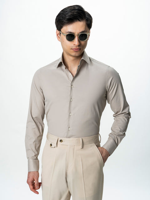 Camasa Barbati Eleganta Crem 100% Bumbac Usor De Calcat All Season Bman0030