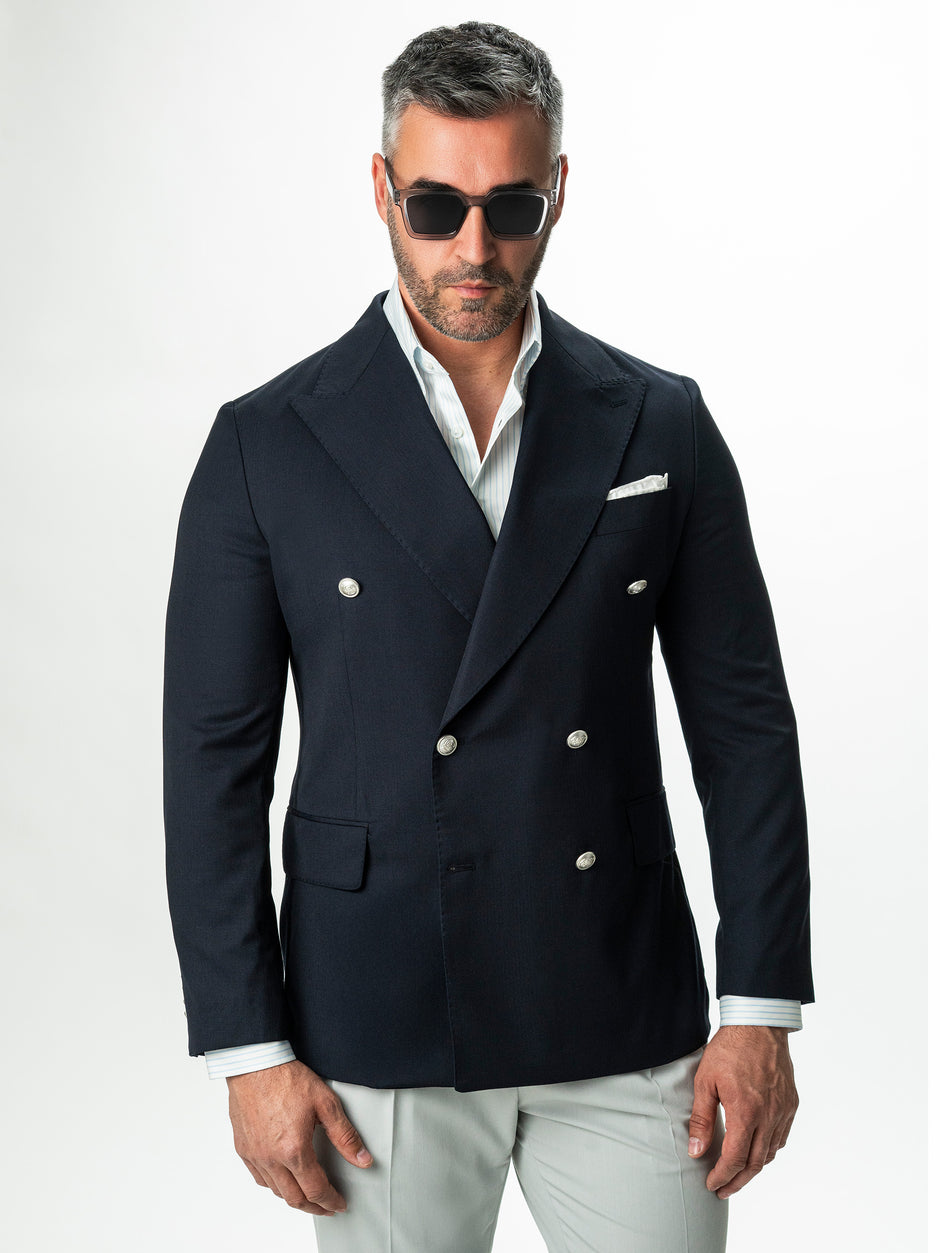 Sacou Doua Randuri Barbati Bleumarin Lana Vitale Barberis BMan0022 (7)