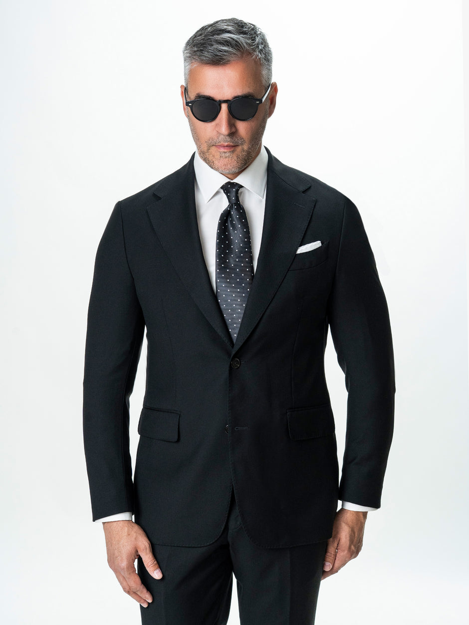 Costum Negru Barbati Lana Vitale Barberis 120's BMan0051 (2)
