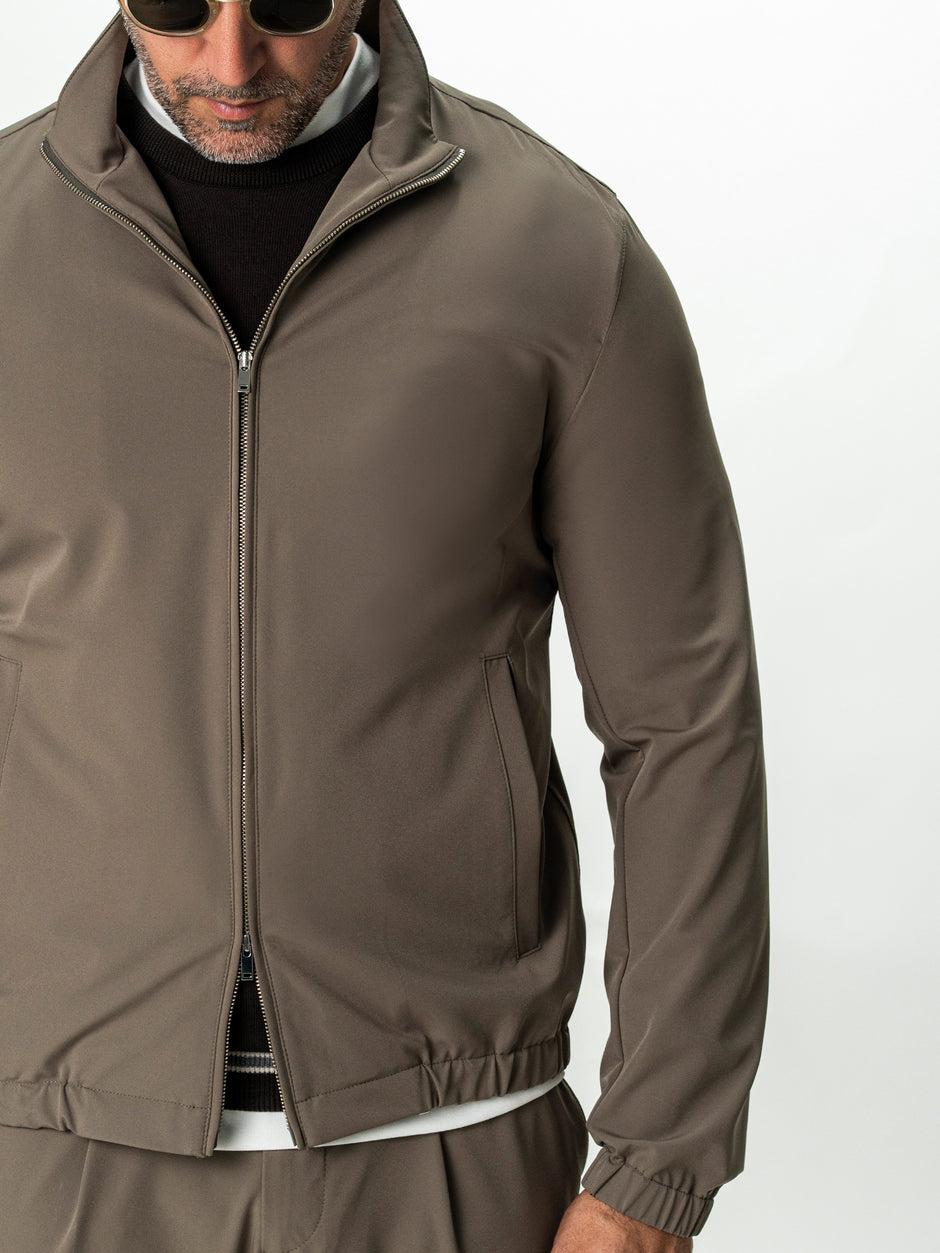 Jacheta Barbati Cappuccino Din Material Tehnic Elastic BMan0006 (3)