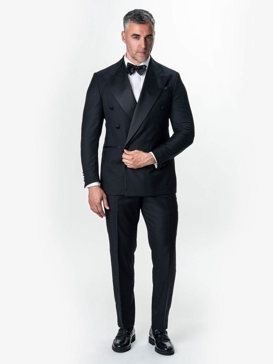 Costum Mire Smoking Negru din 100% Lana Vitale Barberis BMan346 (4)