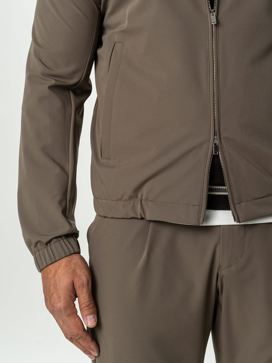 Jacheta Barbati Cappuccino Din Material Tehnic Elastic BMan0006 (4)