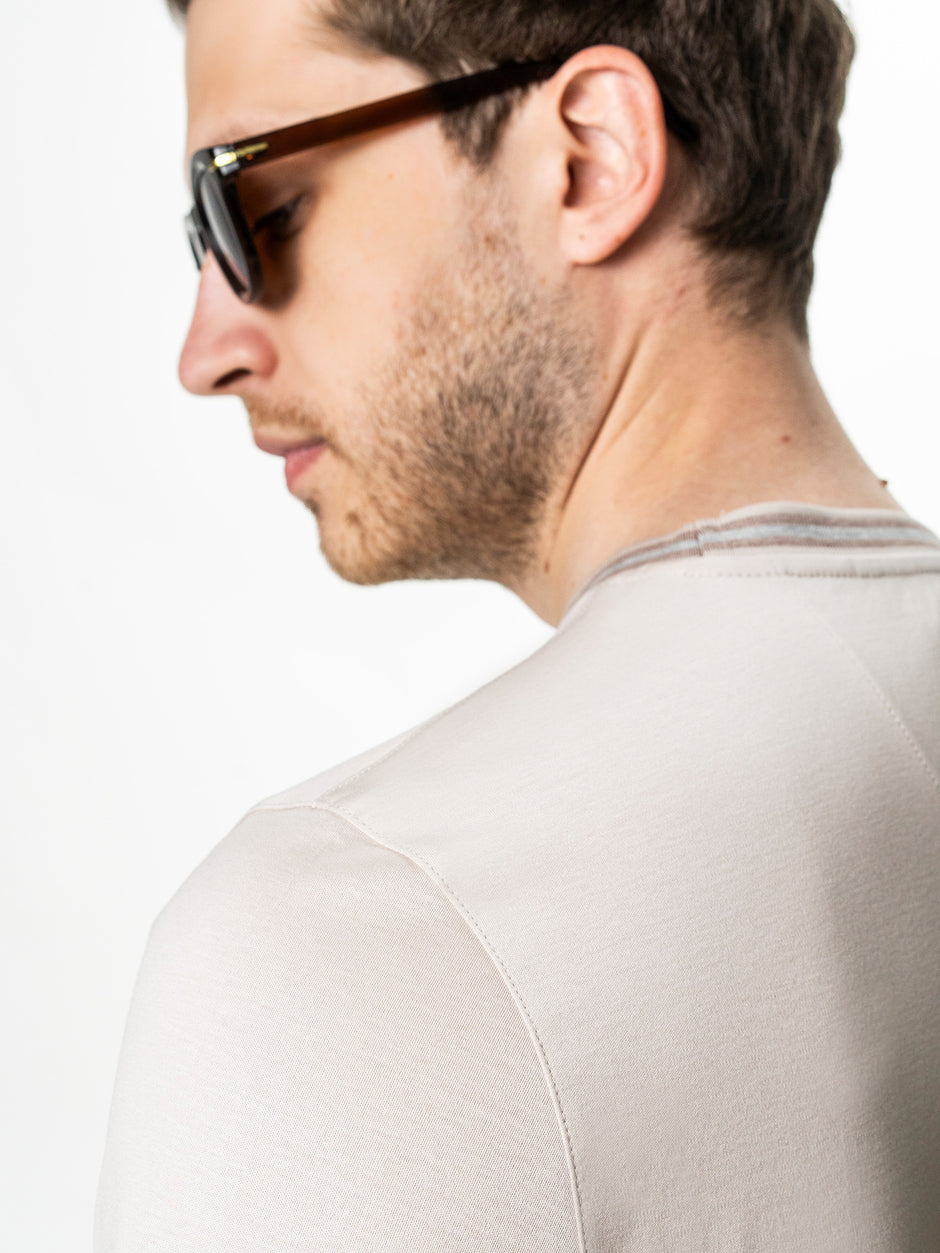 Tricou Barbati Crem 100% Bumbac Egiptean BMan280 (4)