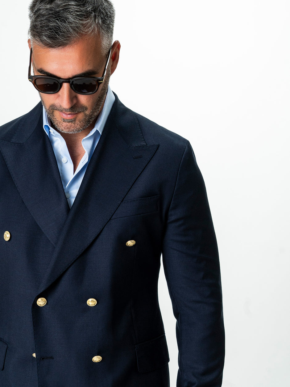 Sacou Barbati Bleumarin Regal din 100% Lana Vitale Barberis BMan399 (3)