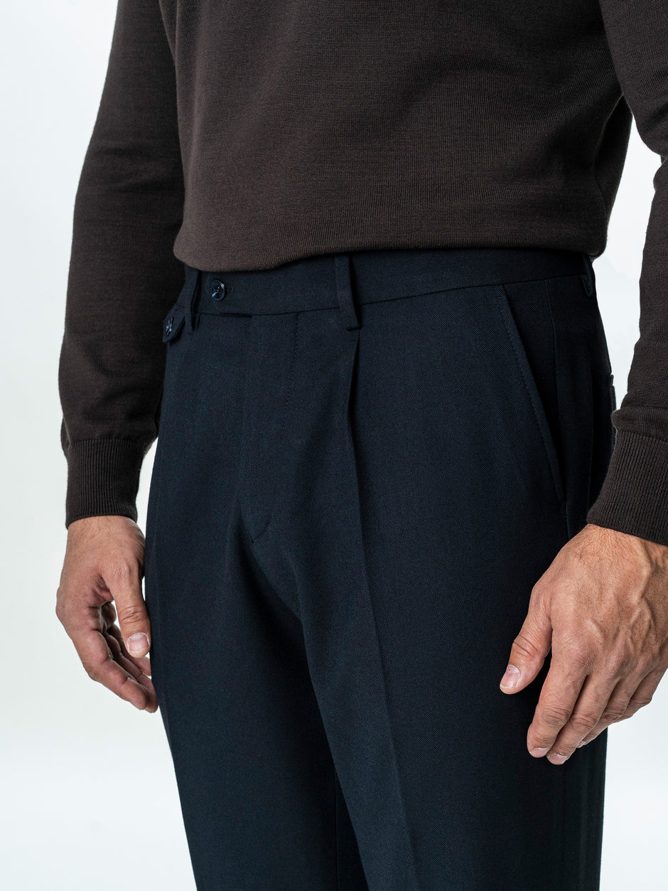 Pantaloni Eleganti Barbati Bleumarin Din Lana Pentru Toamna BMan0103 (7)