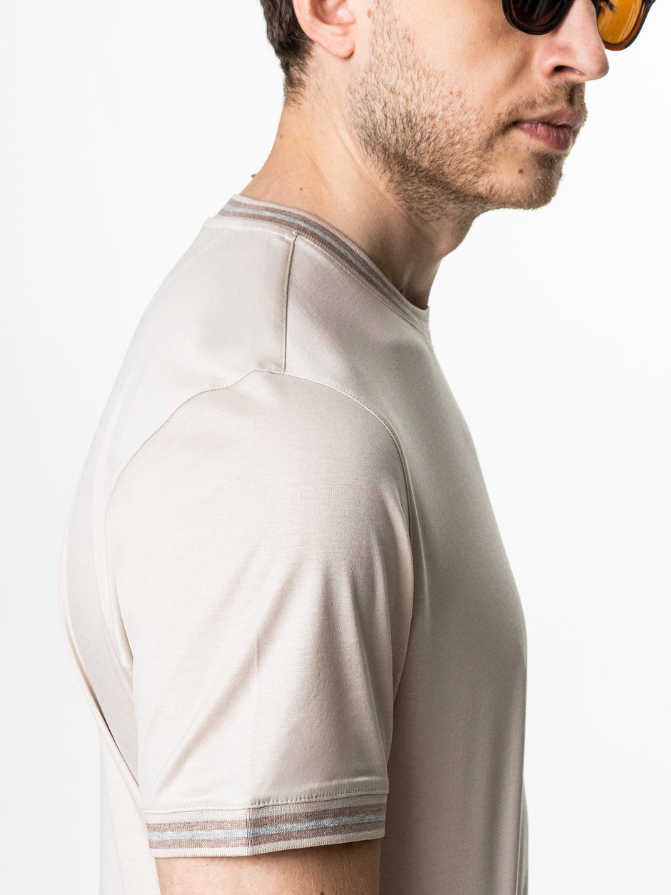 Tricou Barbati Crem 100% Bumbac Egiptean BMan280 (6)