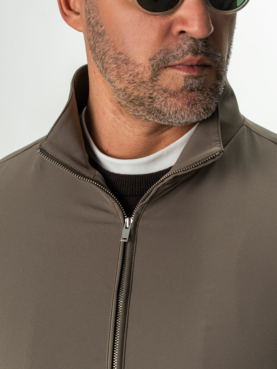 Jacheta Barbati Cappuccino Din Material Tehnic Elastic BMan0006 (5)