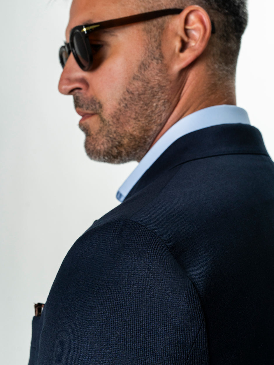 Sacou Barbati Bleumarin Regal din 100% Lana Vitale Barberis BMan399 (8)