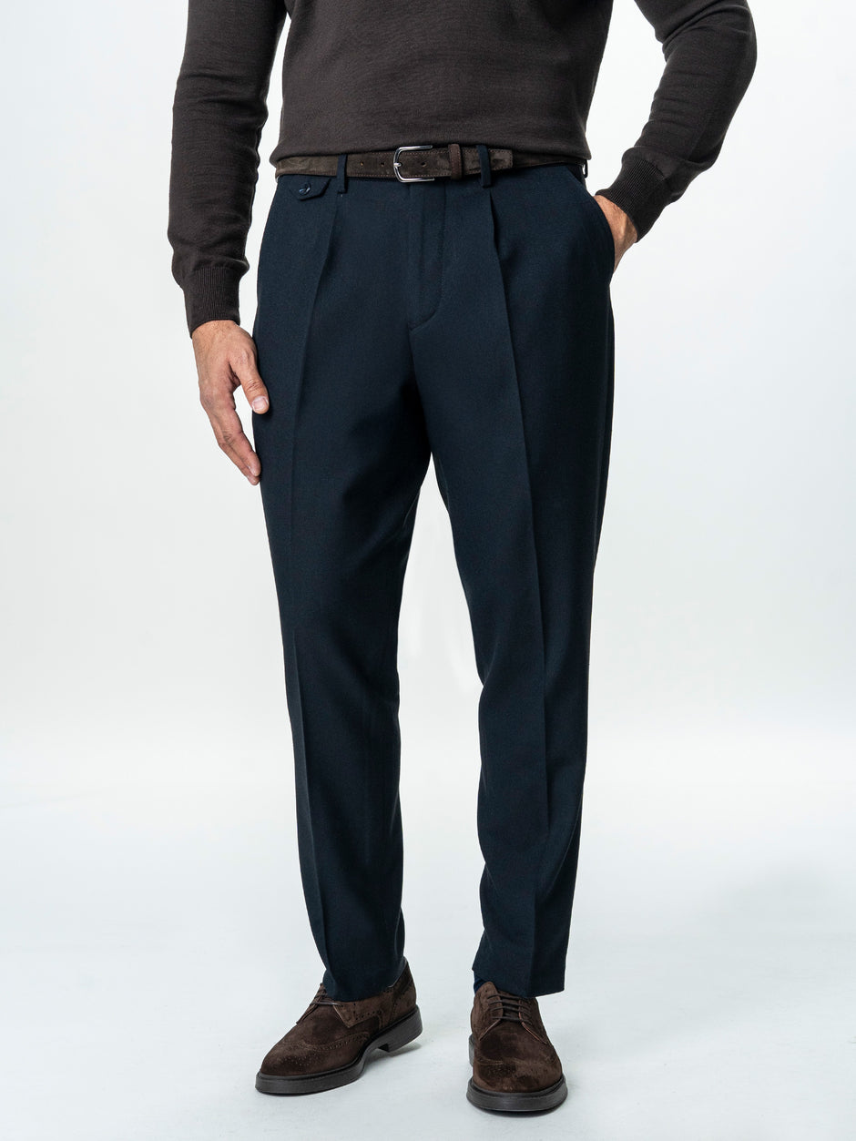 Pantaloni Eleganti Barbati Bleumarin Din Lana Pentru Toamna BMan0103 (4)