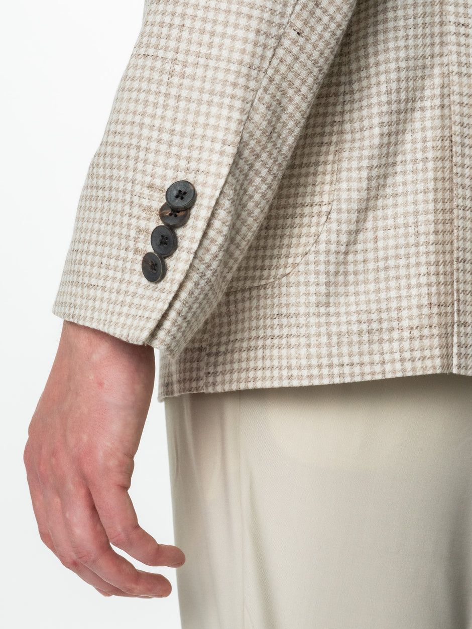 Sacou Vara Barbati Crem Houndstooth Tesatura Premium Drago Bman0025 (4)