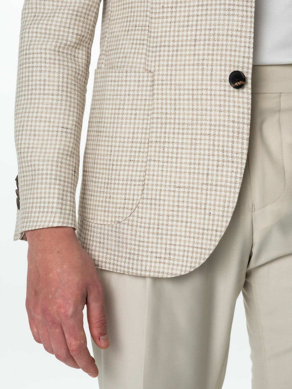 Sacou Vara Barbati Crem Houndstooth Tesatura Premium Drago Bman0025 (6)