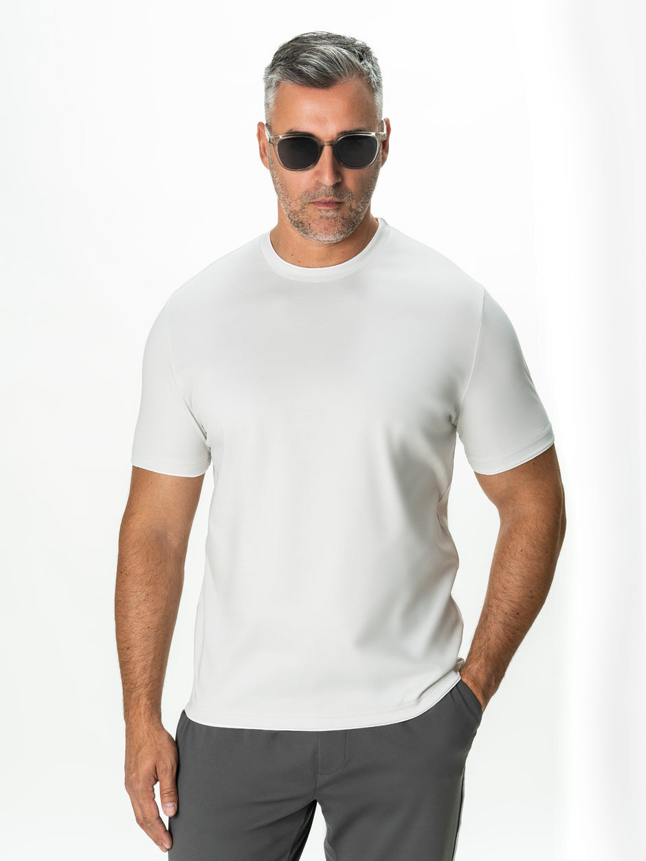 Tricou Gri Deschis Barbati 100% Bumbac Egiptean Dublu Mercerizat BMan271 (3)