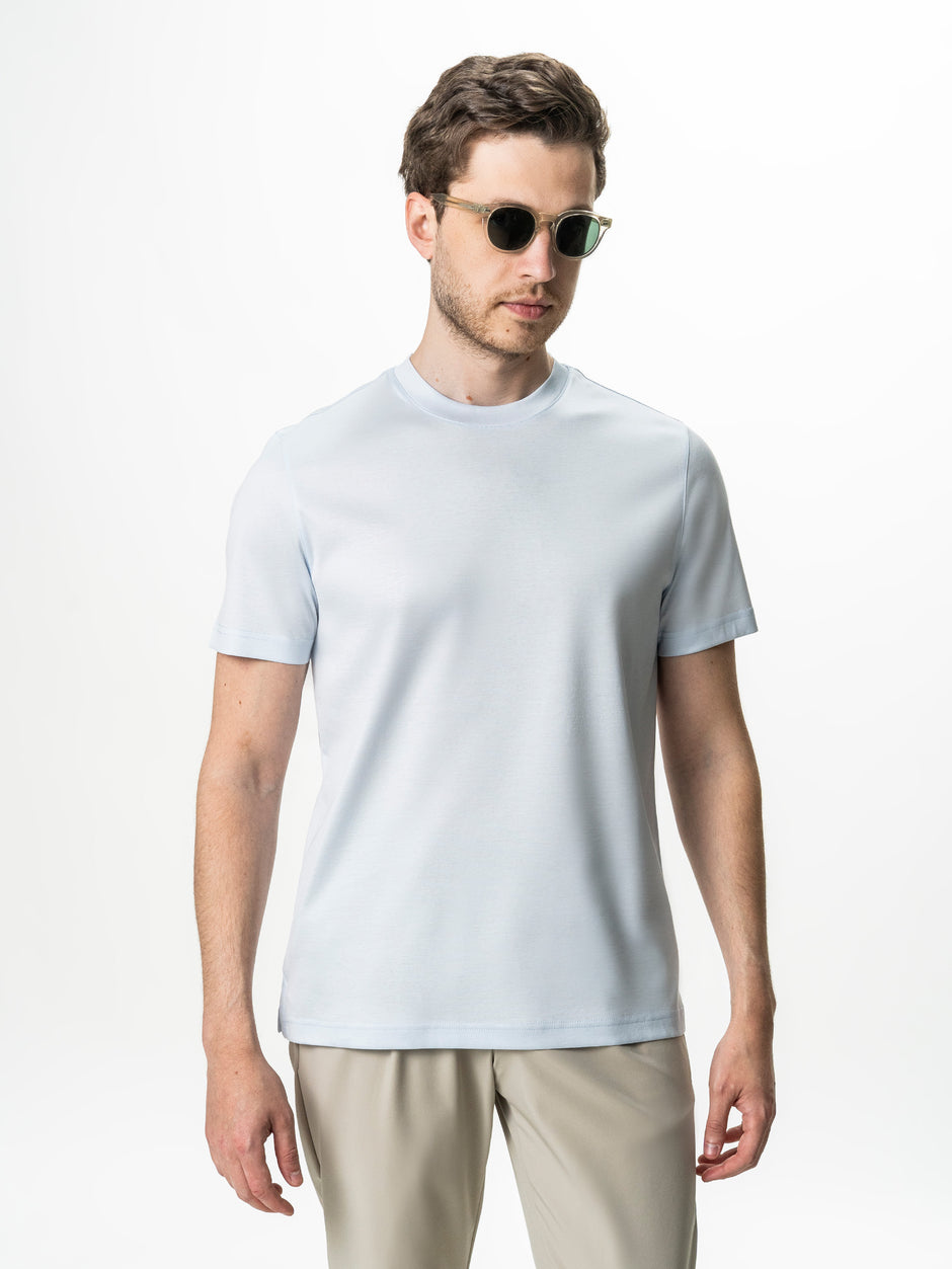 Tricou Barbati Bleu 100% Bumbac Egiptean Mercerizat BMan279 (1)