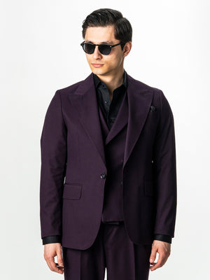 Costum Elegant Barbati Mov In 3 Piese Lana Sarto BMan0056