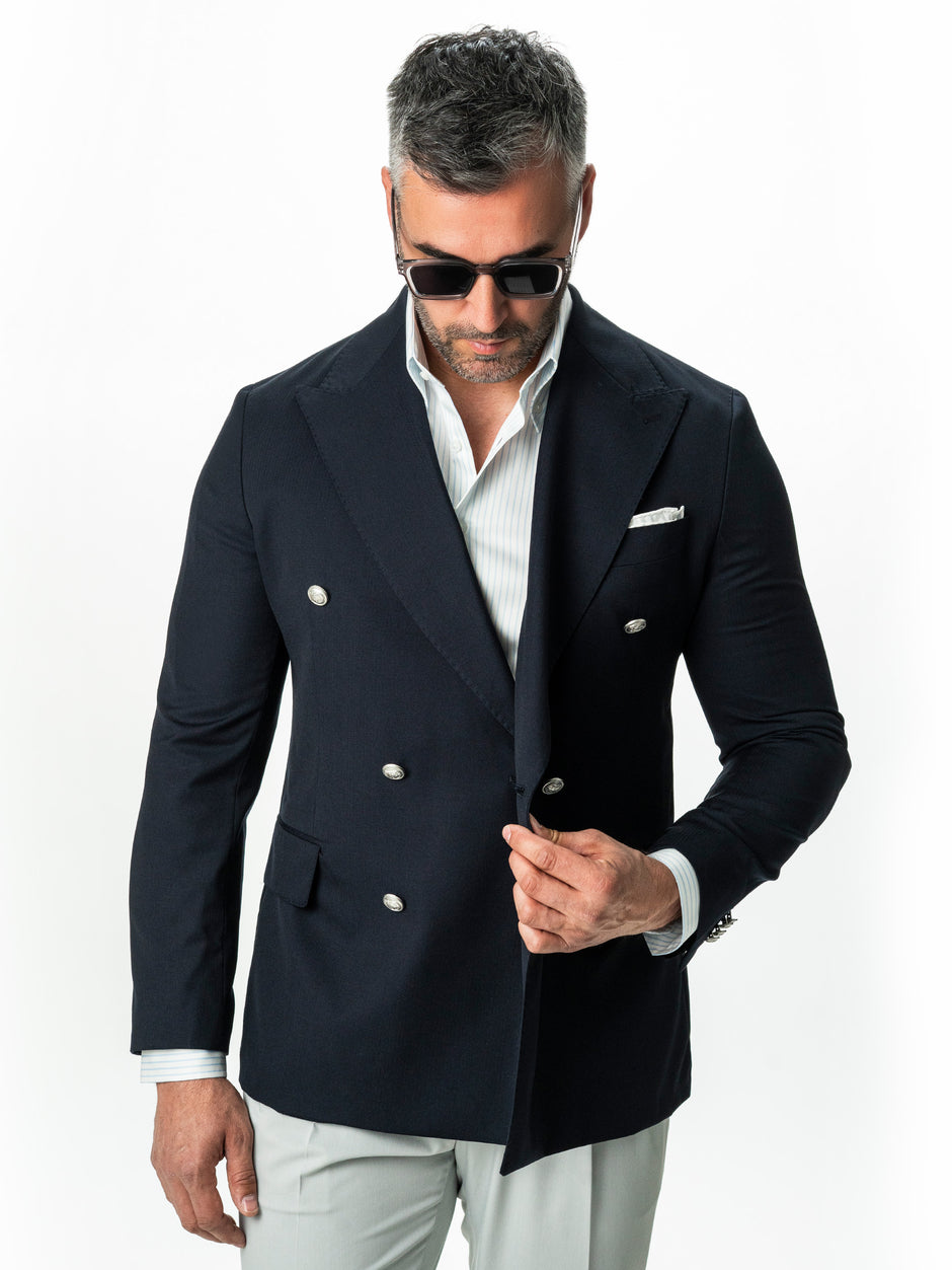 Sacou Doua Randuri Barbati Bleumarin Lana Vitale Barberis BMan0022 (1)