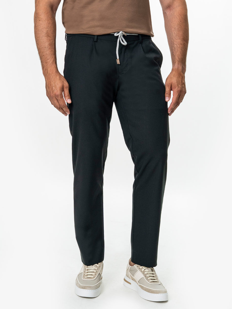 Pantaloni Barbati Verde Inchis Flexo 100% Lana BMan598 (3)