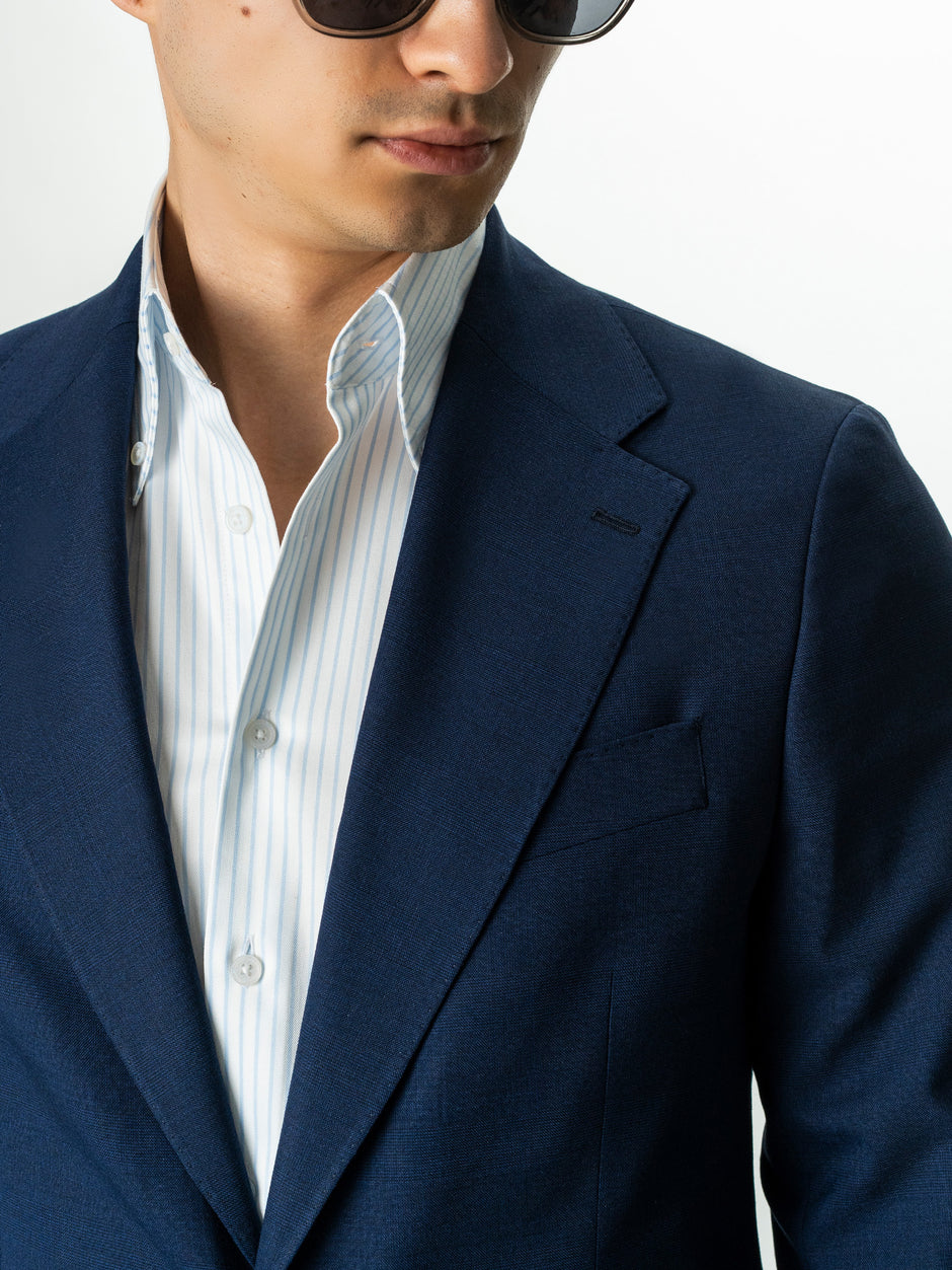 Costum Elegant Barbati Bleumarin 100% Lana Vitale Barberis All Season BMan0062 (3)