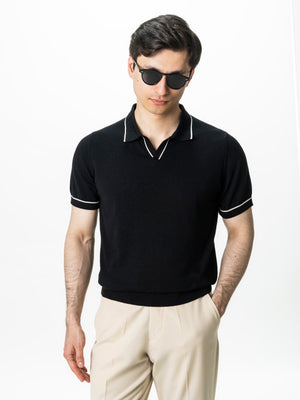 Tricou Polo Barbati Negru 100% Bumbac BMan0105