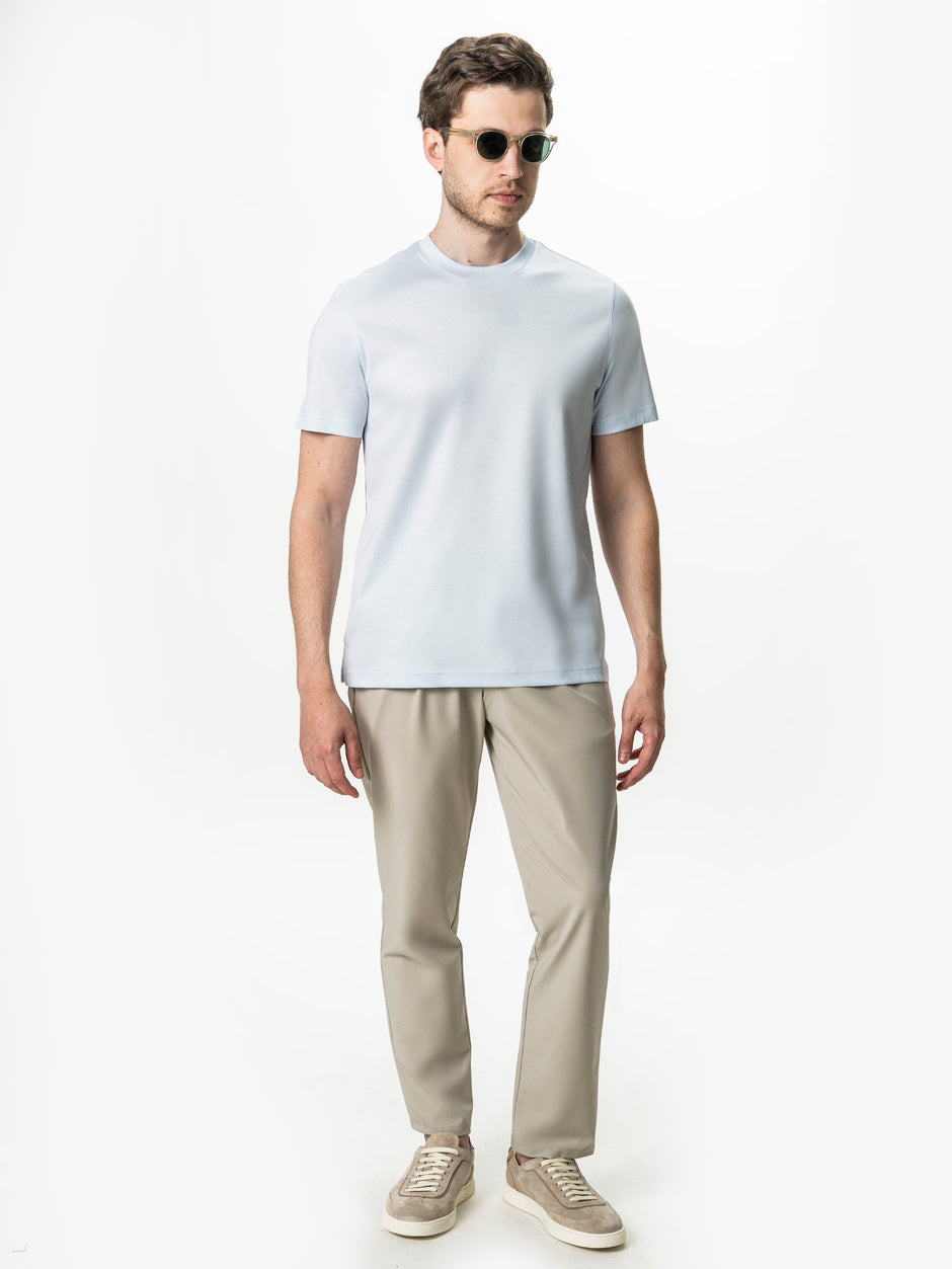 Tricou Barbati Bleu 100% Bumbac Egiptean Mercerizat BMan279 (7)