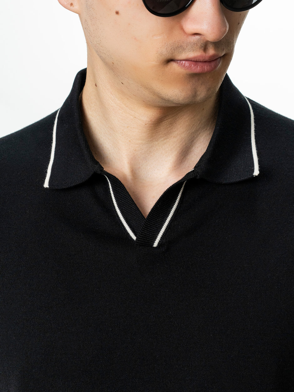 Tricou Polo Barbati Negru 100% Bumbac BMan0105 (4)