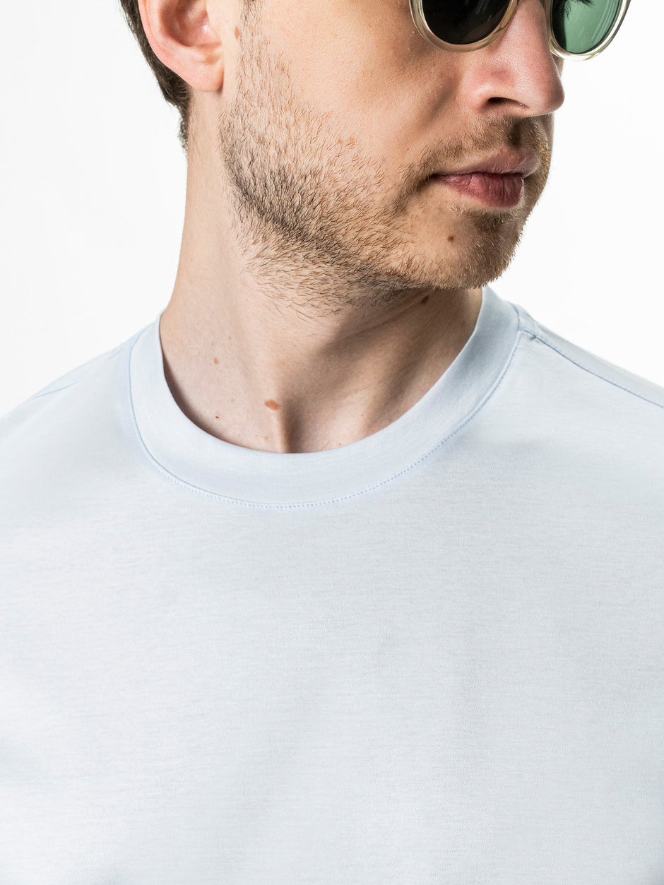 Tricou Barbati Bleu 100% Bumbac Egiptean Mercerizat BMan279 (4)