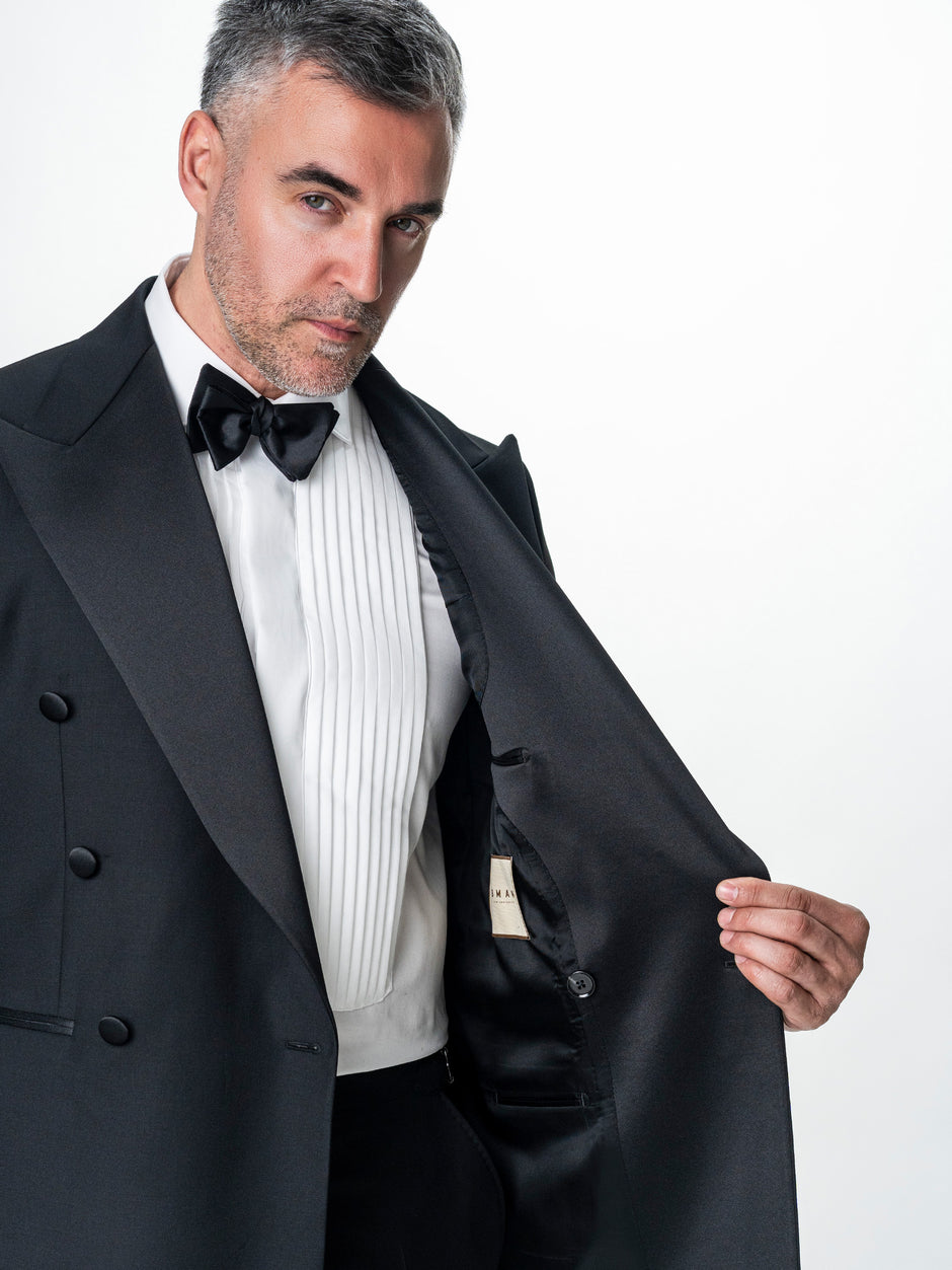 Costum Mire Smoking Negru din 100% Lana Vitale Barberis BMan346 (8)