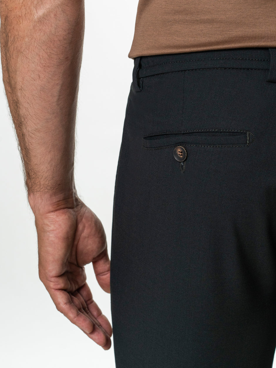 Pantaloni Barbati Verde Inchis Flexo 100% Lana BMan598 (6)
