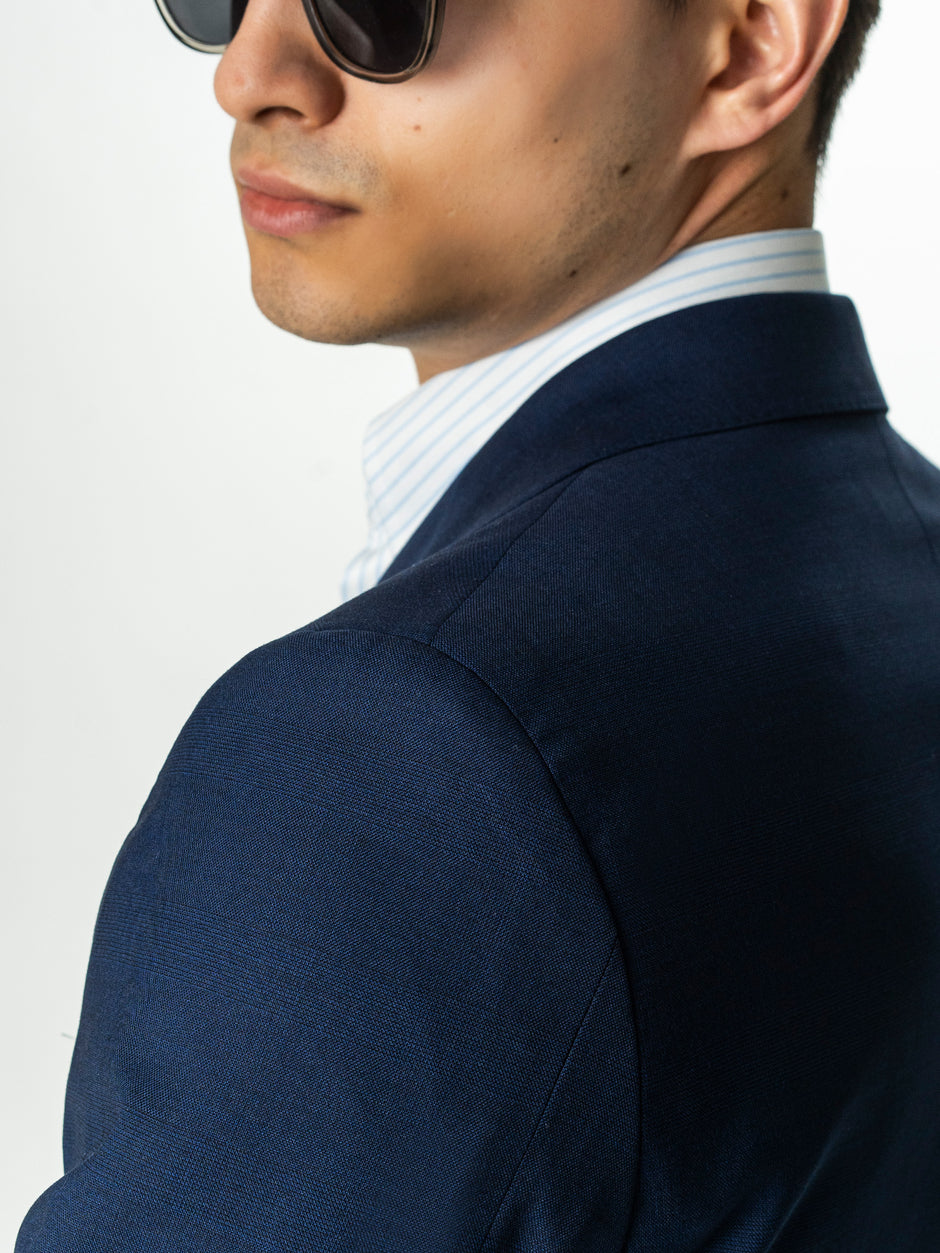Costum Elegant Barbati Bleumarin 100% Lana Vitale Barberis All Season BMan0062 (7)