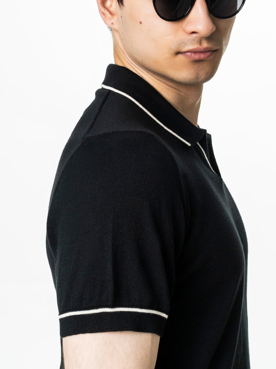 Tricou Polo Barbati Negru 100% Bumbac BMan0105 (7)