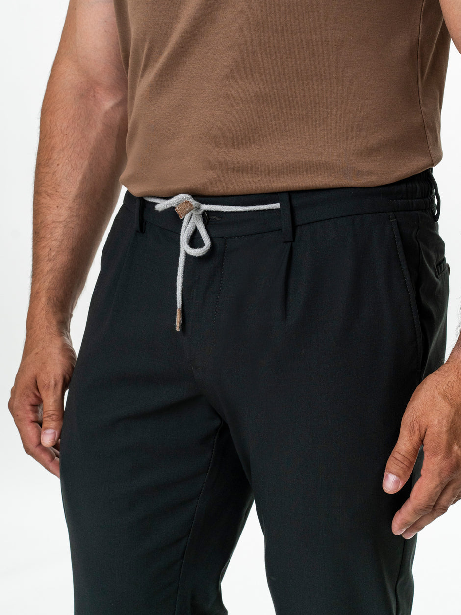 Pantaloni Barbati Verde Inchis Flexo 100% Lana BMan598 (7)