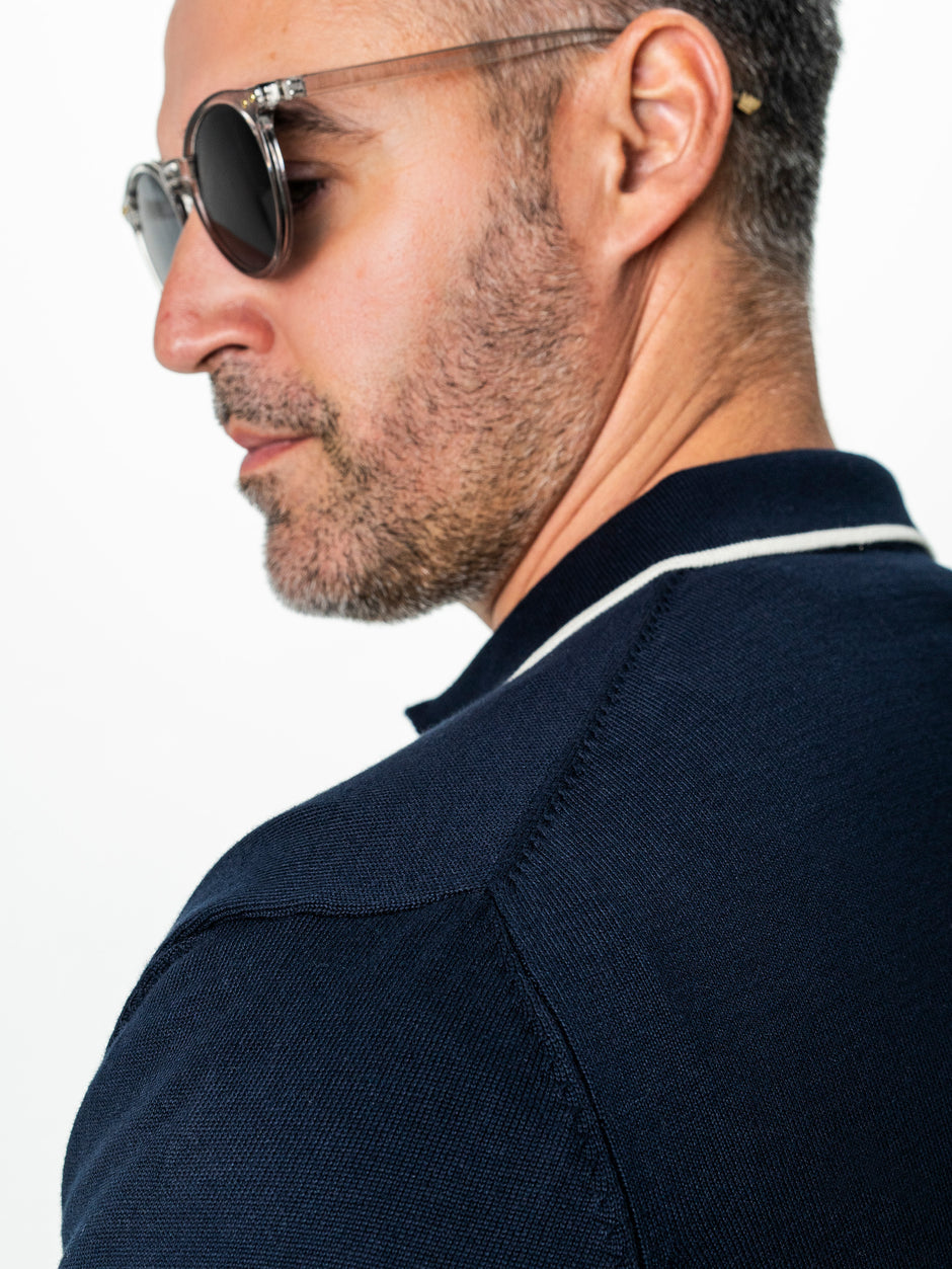 Pulover Polo Barbati Bleumarin Din Bumbac Natural BMan0031 (6)