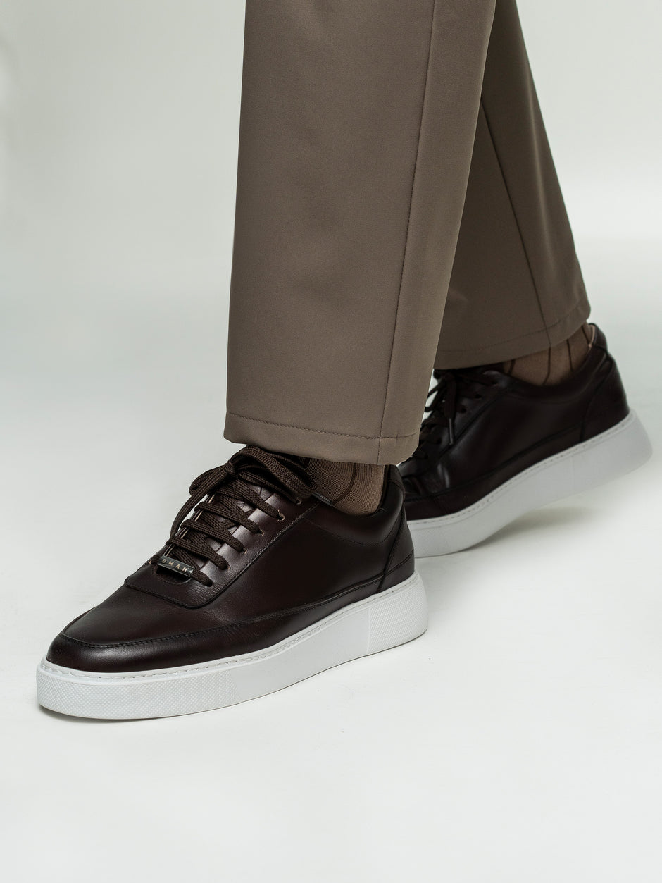 Pantaloni Casual Barbati Blej Taupe Din Spandex Cu Snur BMan0102 (7)