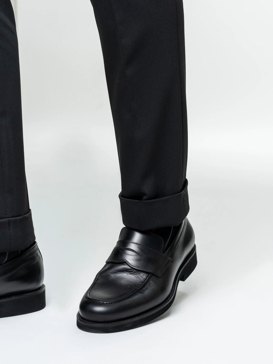 Pantaloni Cu Pense Barbati Negri Gurkha Toamna BMan702 (9)