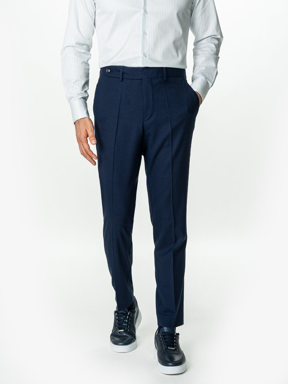 Costum Elegant Barbati Bleumarin 100% Lana Vitale Barberis All Season BMan0062 (10)