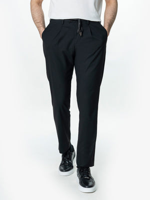 Pantaloni Barbati Casual Negri Din Lana BMan0104