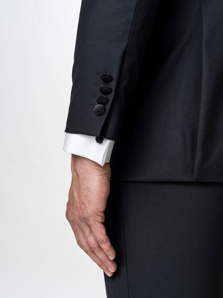 Costum Mire Smoking Negru din 100% Lana Vitale Barberis BMan346 (11)